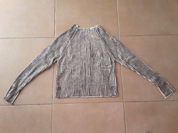 Pull à rayures argentées femme XS PULL & BEAR TBE