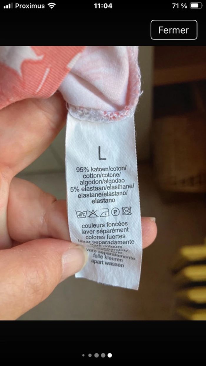 Superbe t-shirt blouse sans manches fleurie couleurs pastel taille L - photo numéro 7