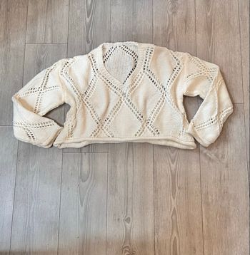 Pull ajouré crème taille L-XL