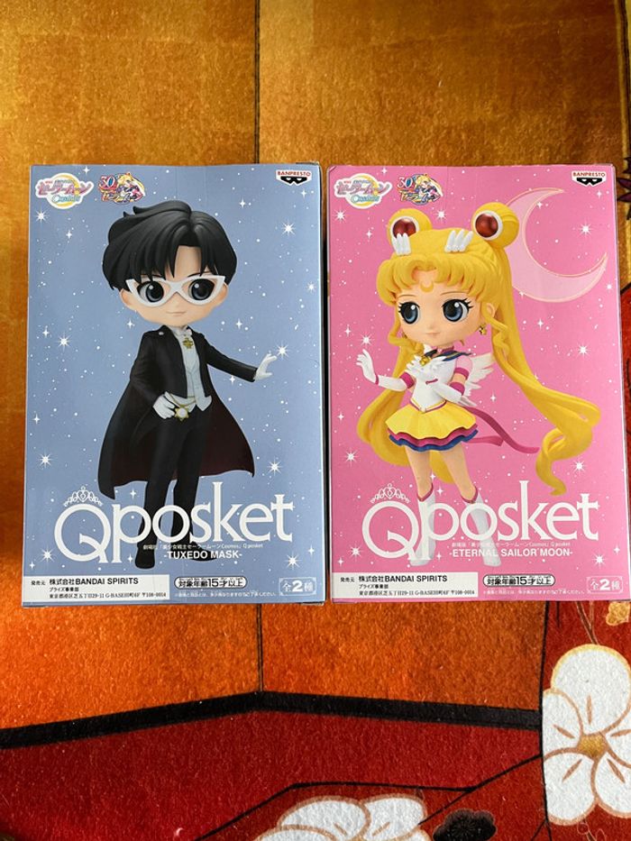 Qposket Q posket Sailor Moon Cosmos - Eternal Sailor Moon & Tuxedo Mask set - version A Banpresto
