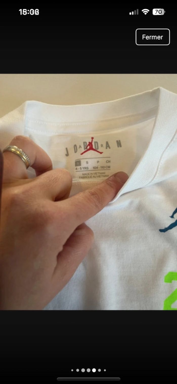 Tee shirt manches longues Jordan 4/5 ans neuf - photo numéro 6