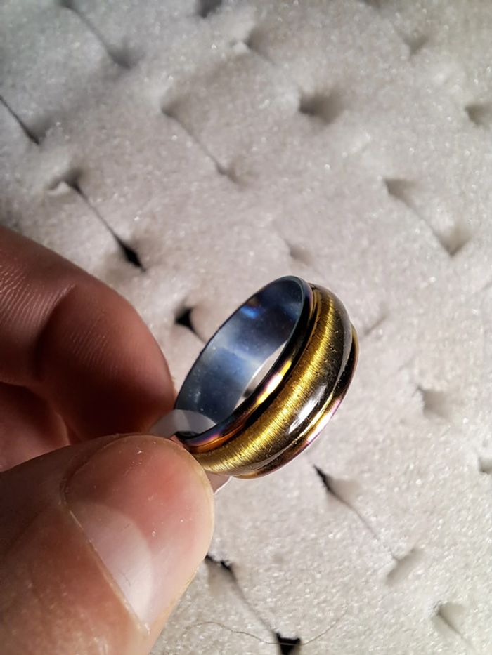 Bague acier inoxydable dorées - photo numéro 3