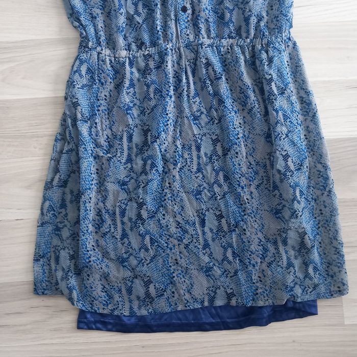 Robe mi-longues sans manches imprimée bleu Tex Woman taille 38 - photo numéro 5