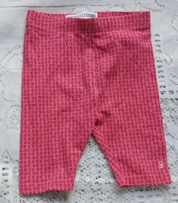 Legging Obaibi 3/4, rose et blanc, neuf, taille 6 mois