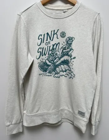 Element x Timber limited edition cream print crewneck sweater Mens Small