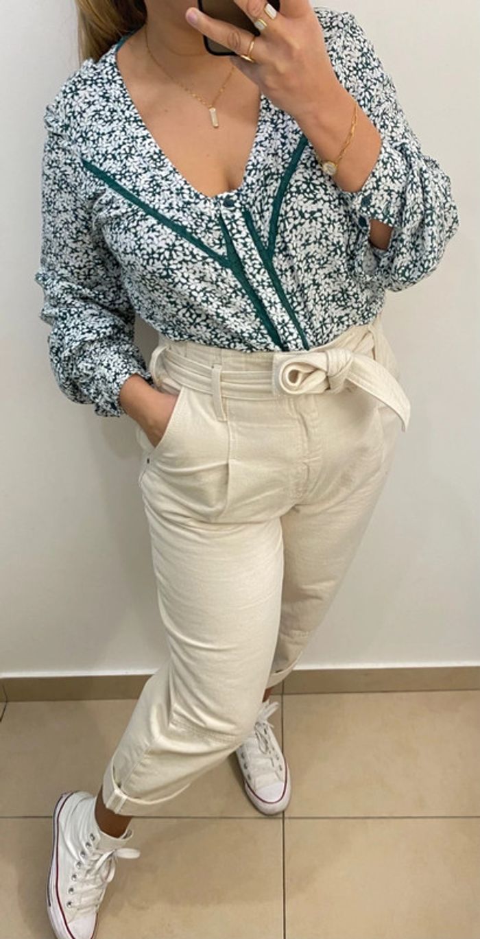 Chemise Imprimée Fleurs Taille M - photo numéro 3