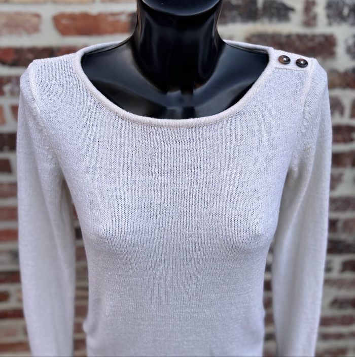 Pull en maille fine Blanc T34-36 • Tissaia - photo numéro 2