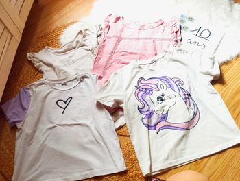 Lot t-shirts blancs roses TU shein 10ans