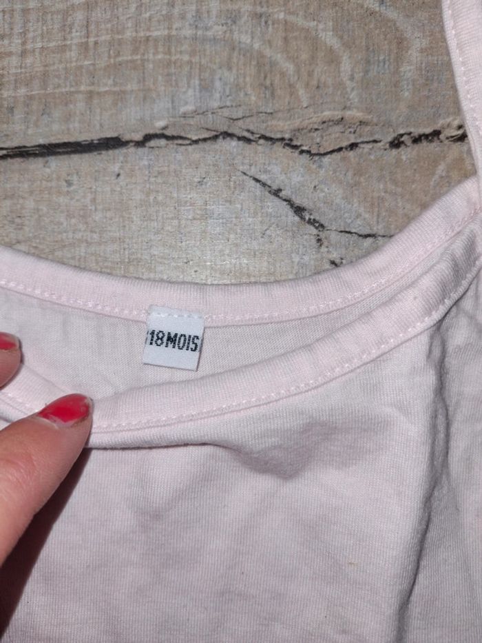 Débardeur tee shirt rose fille 18 mois - photo numéro 2