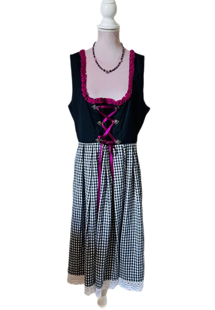 🌸🌿Robe traditionnelle vintage autrichienne Dirndl cottagecore Austrian checked dress🌿🌸 - photo numéro 2
