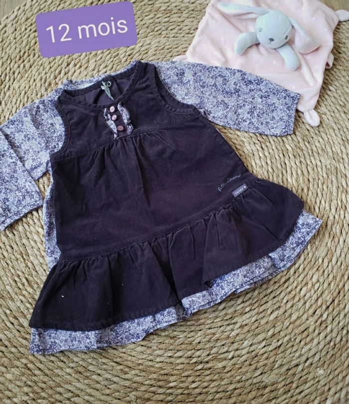 Robe velours +chemisier 12mois