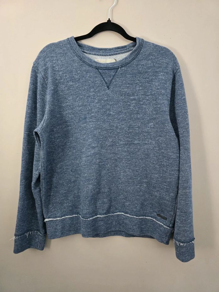 Sweat Calvin Klein Jeans bleu chiné col rond homme taille M style casual