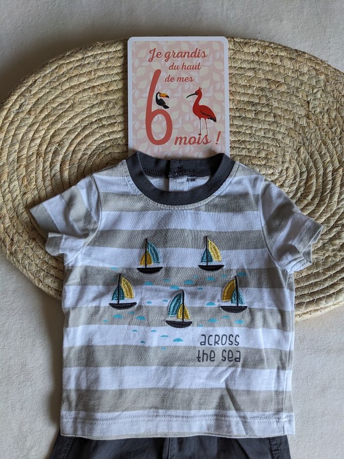Ensemble short et tee shirt - 6 mois - photo numéro 3