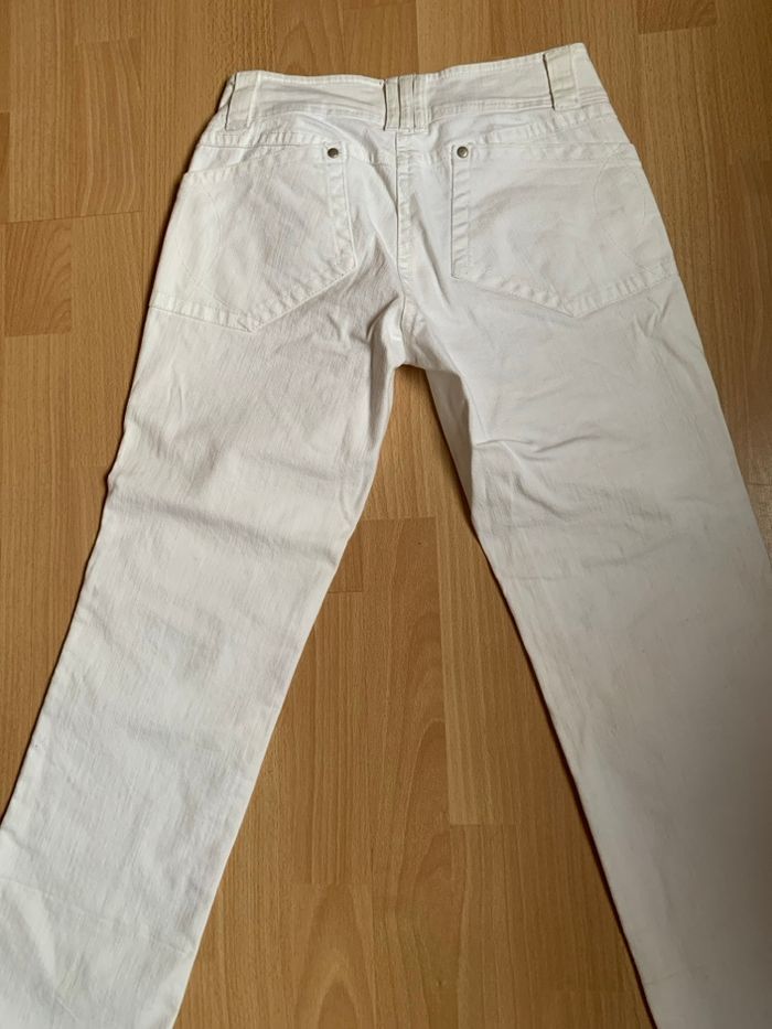 Jean blanc, taille 38 coton - photo numéro 2