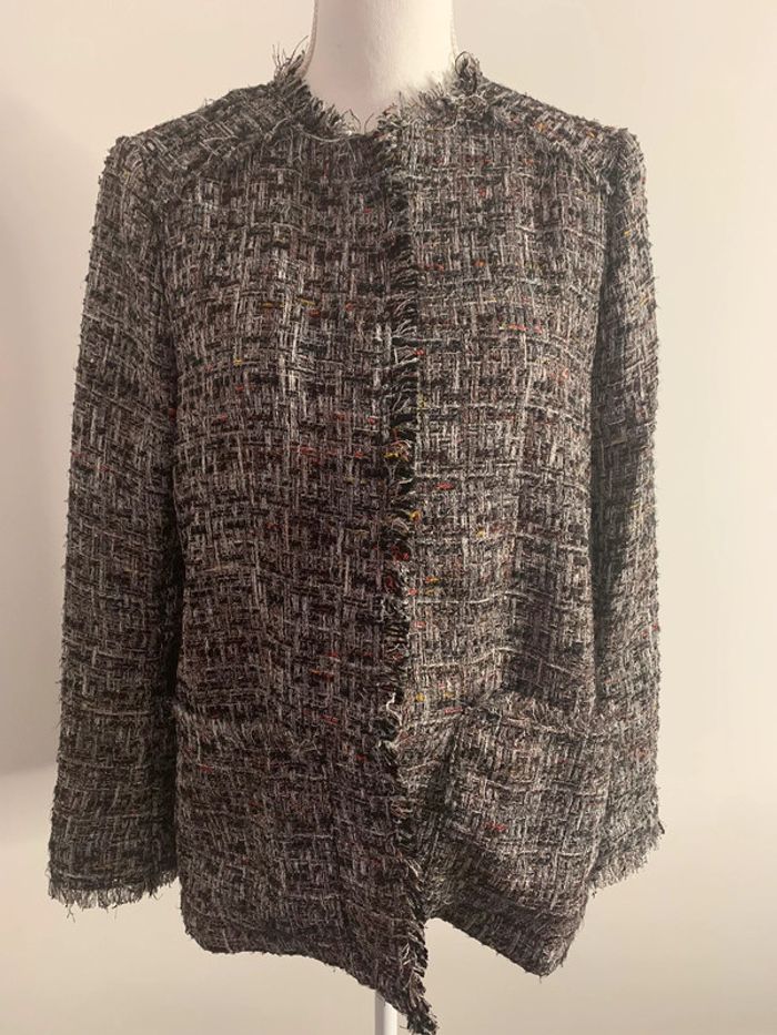 Blazer en tweed multicolore et argenté T42 XL - photo numéro 2