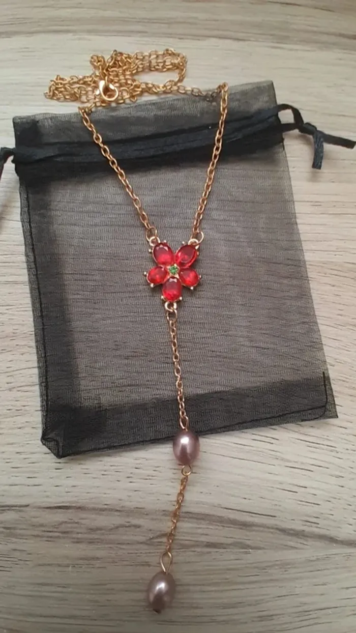 Collier pendentif fleur, Hermione, doré, Harry Potter