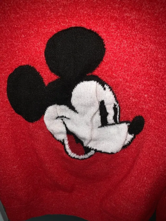 Pull Disney m/L Rouge Vintage Mickey Mouse Oversize - photo numéro 2
