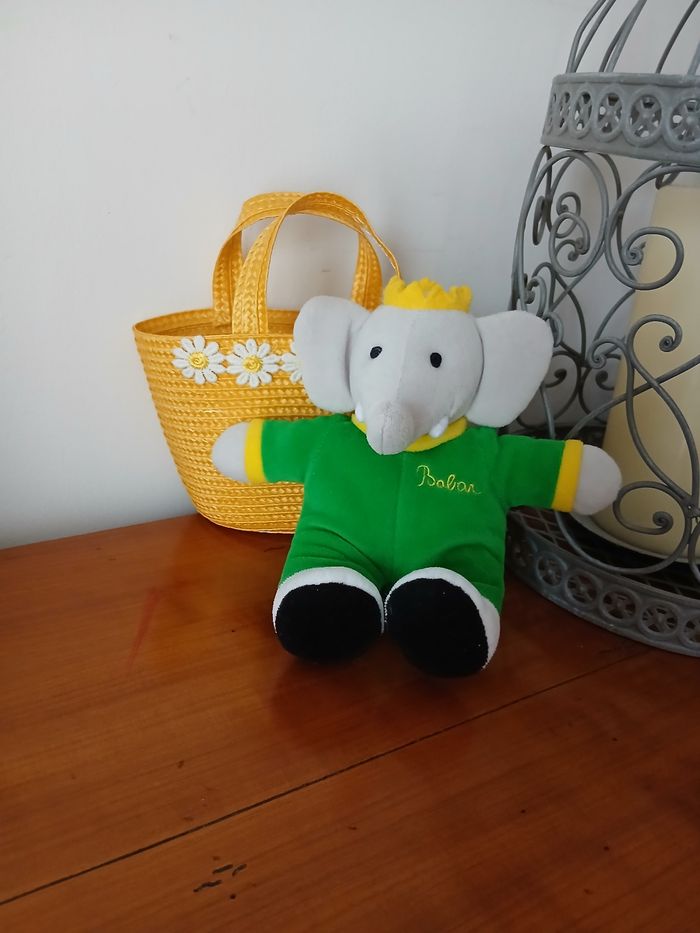 Doudou-Peluche Babar avec grelot *18 cm - photo numéro 2