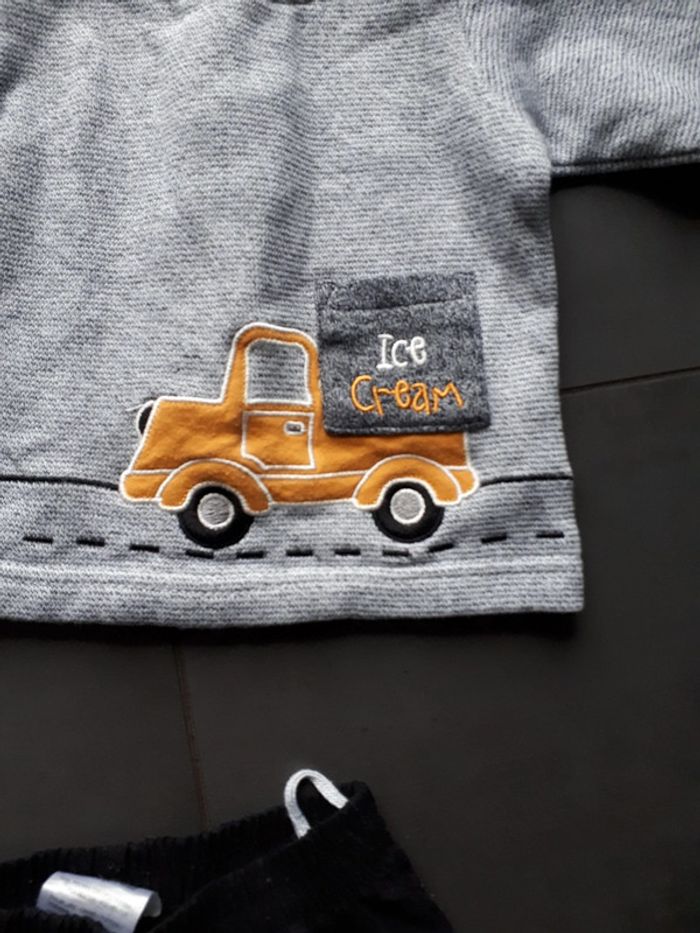 Ensemble 3 pièces sweat chaud pantalon élastiqué chaussettes 6 mois - photo numéro 3