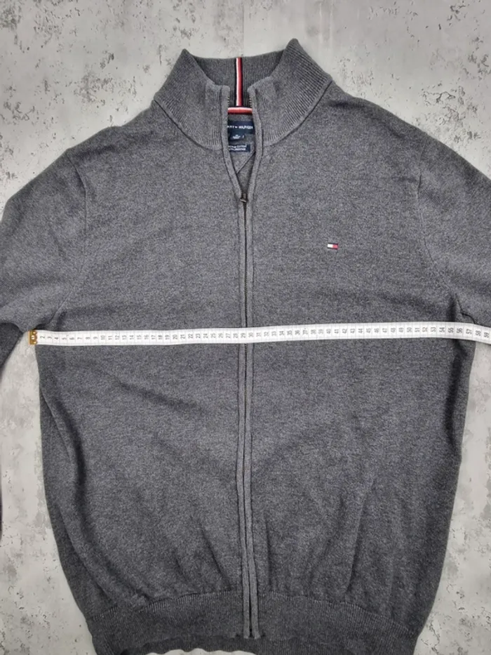 Veste zippée Tommy Hilfiger gris foncé – Taille XL Hommes (mesures en photos) - photo numéro 10