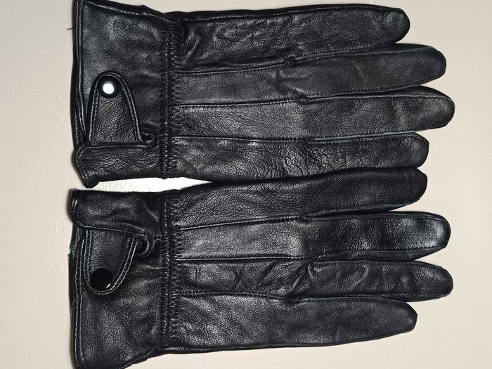 Gants mixtes en cuir noir - taille M