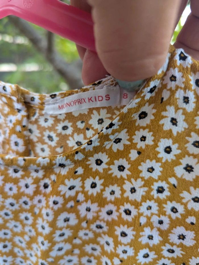 Robe fluide fleurie moutarde Monoprix kids 8 ans - photo numéro 2