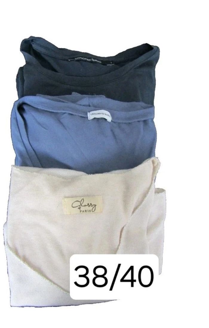 lot de 3 tops t-shirts taille 38/40