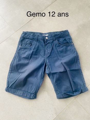 Short toile 12 ans bleu gémo