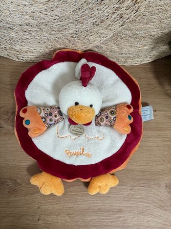 Doudou plat rond poule poupilou doudou et compagnie 