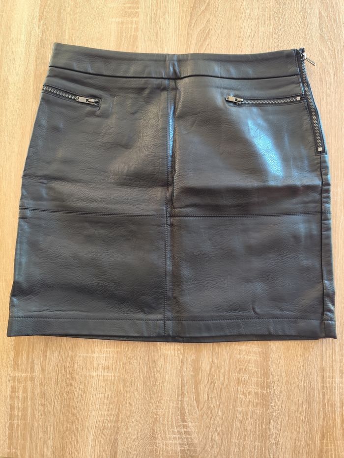 Jupe simili cuir 38 camaïeu