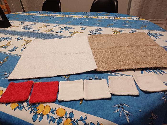 6 lingettes 10x10 et 2 de 40x40cm - photo numéro 2