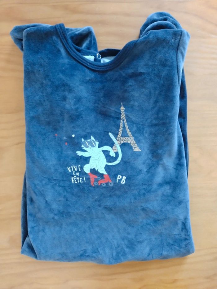 Pyjama velours garçon 24 mois Petit Bateau