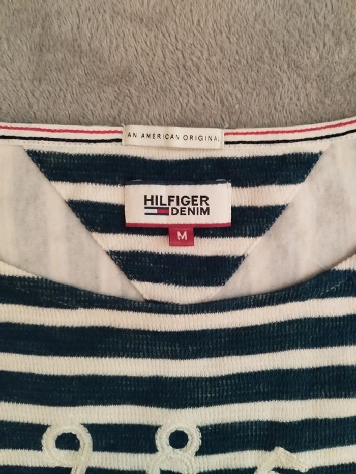 Tee shirt femme manches longues marinière tommy Hilfiger taille M - photo numéro 6