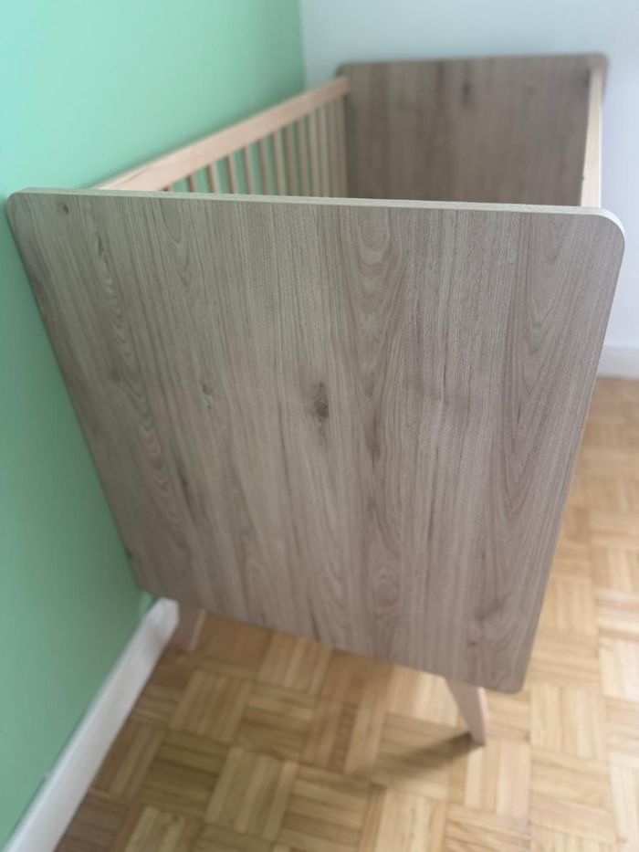 Lit bébé Sauthon bois clair + matelas 60x120 – état neuf - photo numéro 2