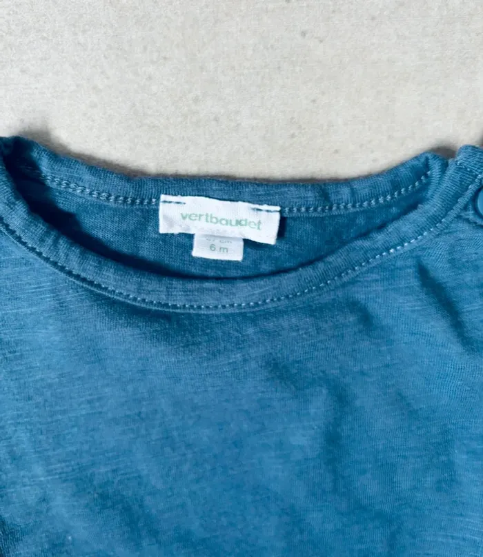 Magnifique t-shirt bleu Verbaudet 6 mois neuf - photo numéro 2