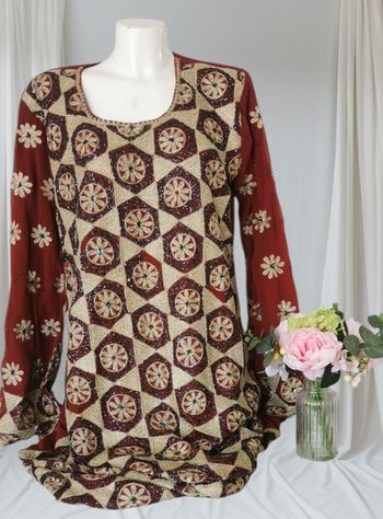 🤎🤍Magnifique Robe Oriental Perlé 🤎🤍