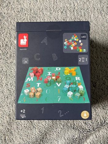 Jeu enfant chiffre et lettre cubes janod