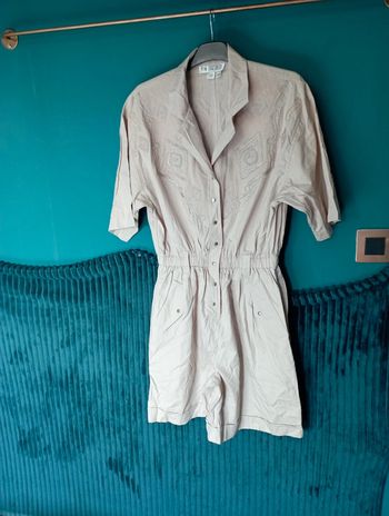 Combi mshort tissu fluide écru