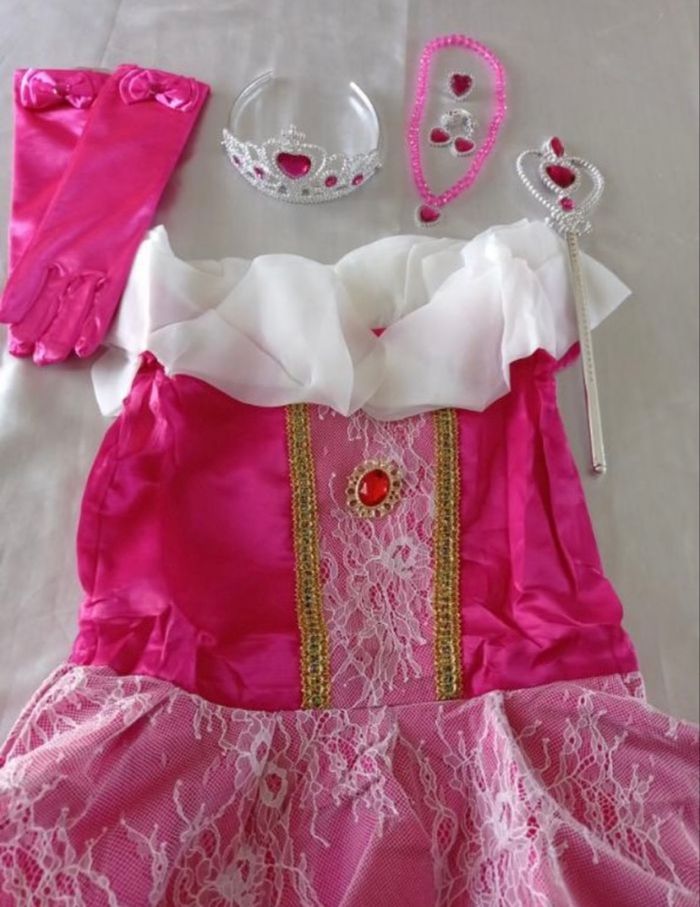 Déguisement robe princesse rose et ces accessoires 7ans - photo numéro 7