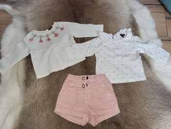 Haut tee-shirt et short fille 3 mois