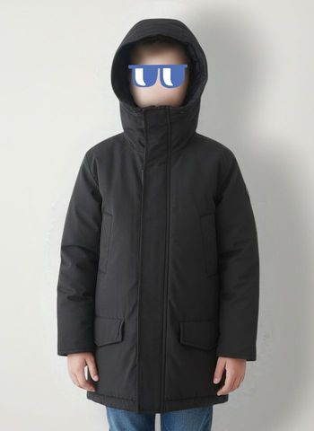 Parka imperméable noir capuche / Boom Kids - 8 ans