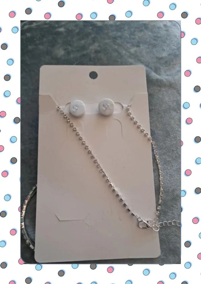 Parure strass neuve : collier + bracelet + boucles d’oreilles - photo numéro 5