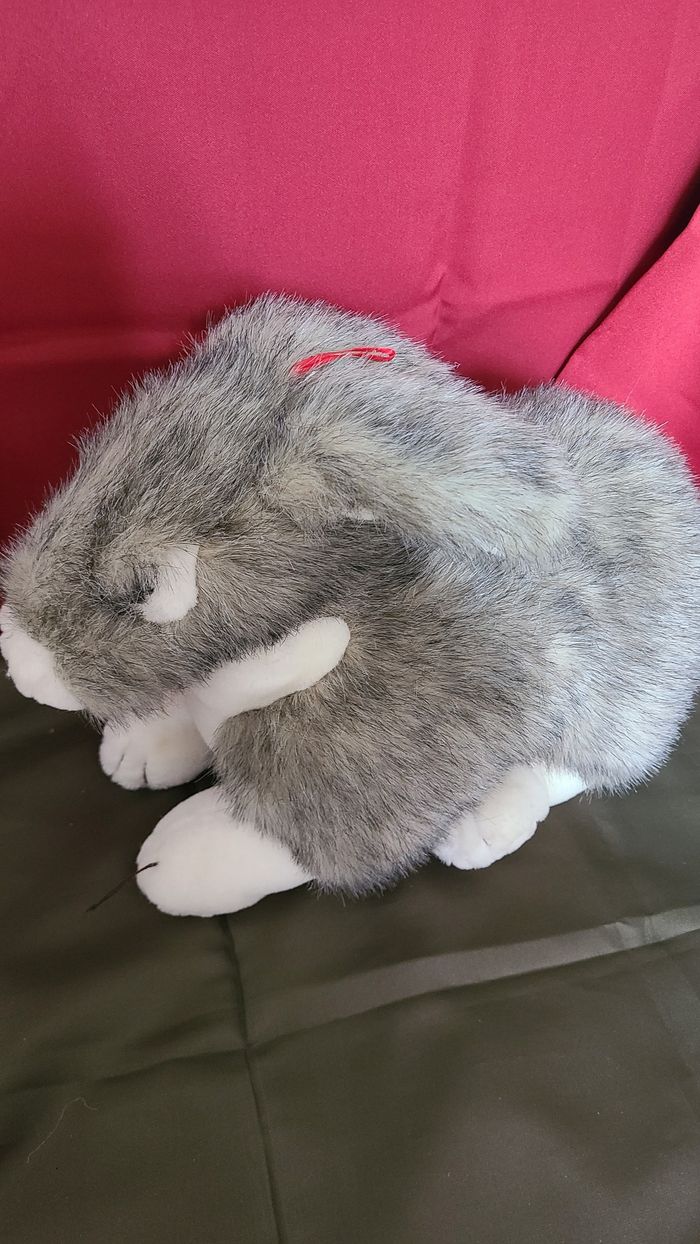 peluche lapin gris blanc eluz