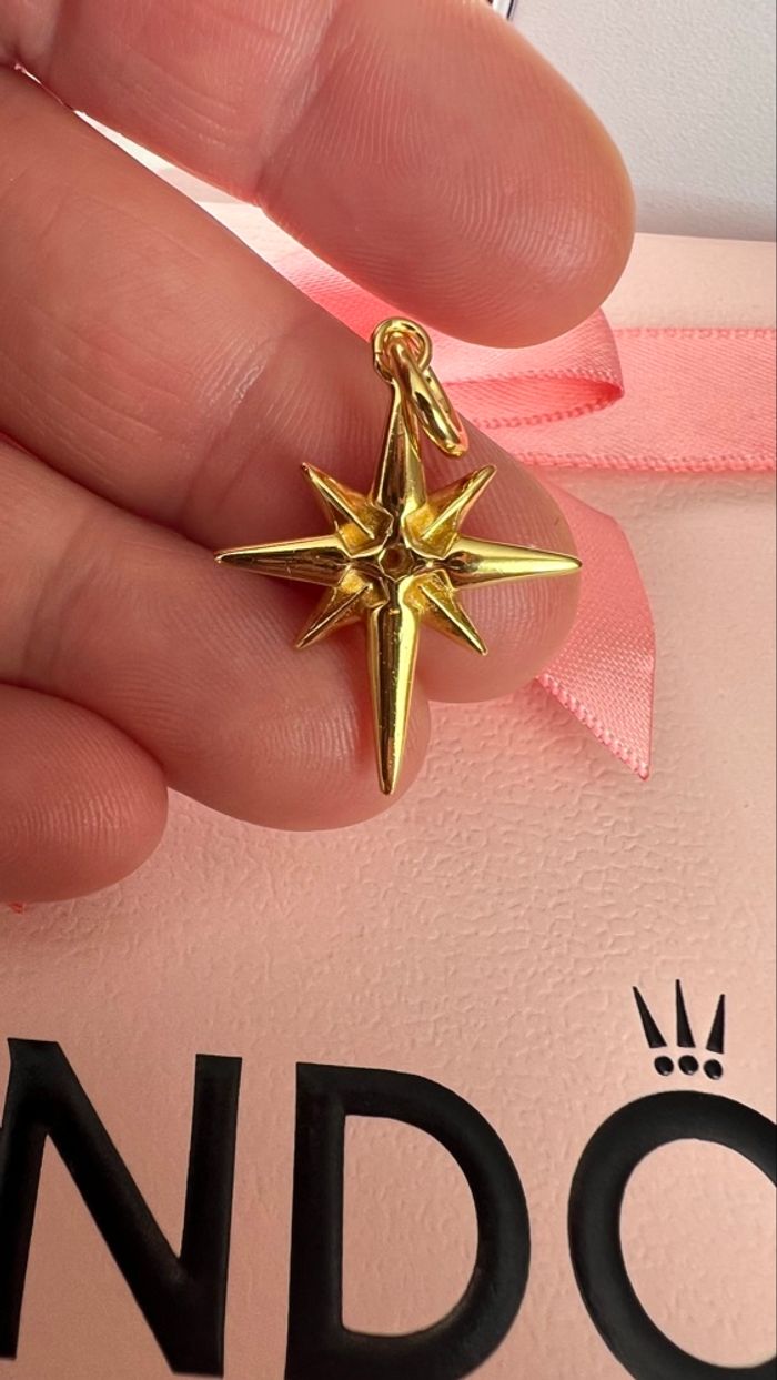 Charm jolie étoile polaire dorée rempli de strass - photo numéro 10