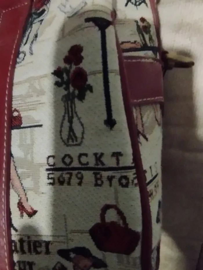 sac à main bandoulière cuir et toile épaisse imprimée - photo numéro 10