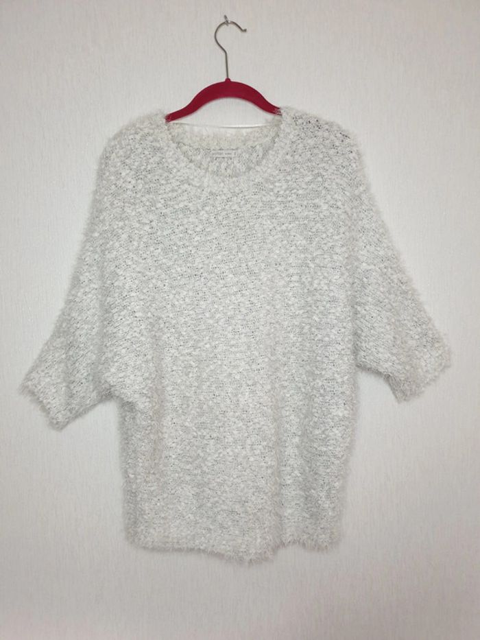 Pull tout doux blanc fil argenté Gémo S - photo numéro 3