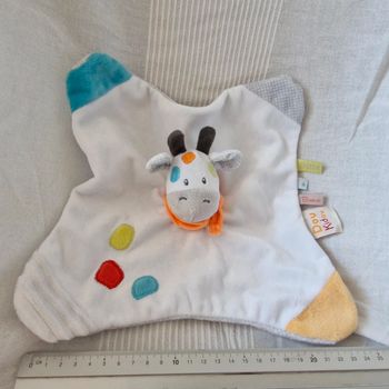 Doudou plat blanc vache/girafe Doukidou
