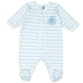 Pyjama 3 mois en velours Petit Bateau