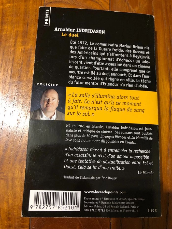 Livre Le duel Arnaldur Indridason - photo numéro 2