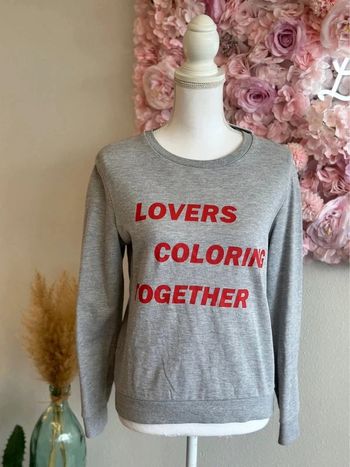 Sweat gris imprimé en rouge, taille XS - Galeries Lafayette
